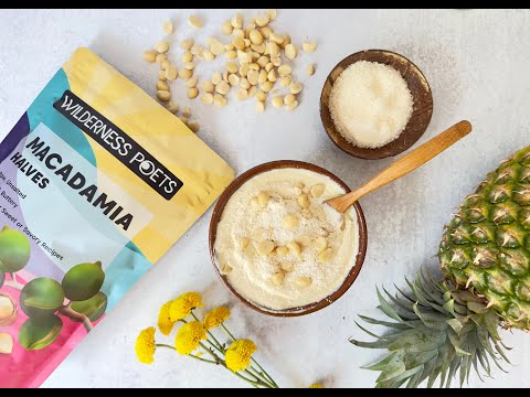 Pina Colada Macadamia Milk Tropical Smoothie Bowl