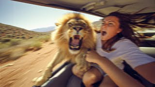 Lion Shows Why You Must ALWAYS Stay Inside Your Car...