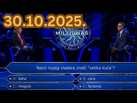 Tko želi biti milijunaš - 30.10.2025.