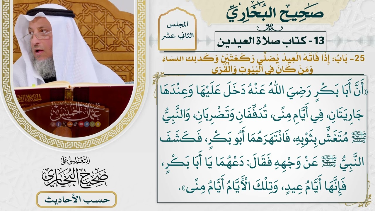 [988-987] حديث: دعهما يا أبا بكر فإنها أيام عيد [[كتاب العيدين] - باب إذا فاته العيد 