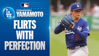 Yoshinobu Yamamoto strikes out seven in a DOMINANT start for the Dodgers! ???? (7.2 perfect innings!)
