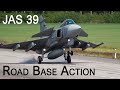 Road base action! Swedish Air Force JAS 39 Gripen