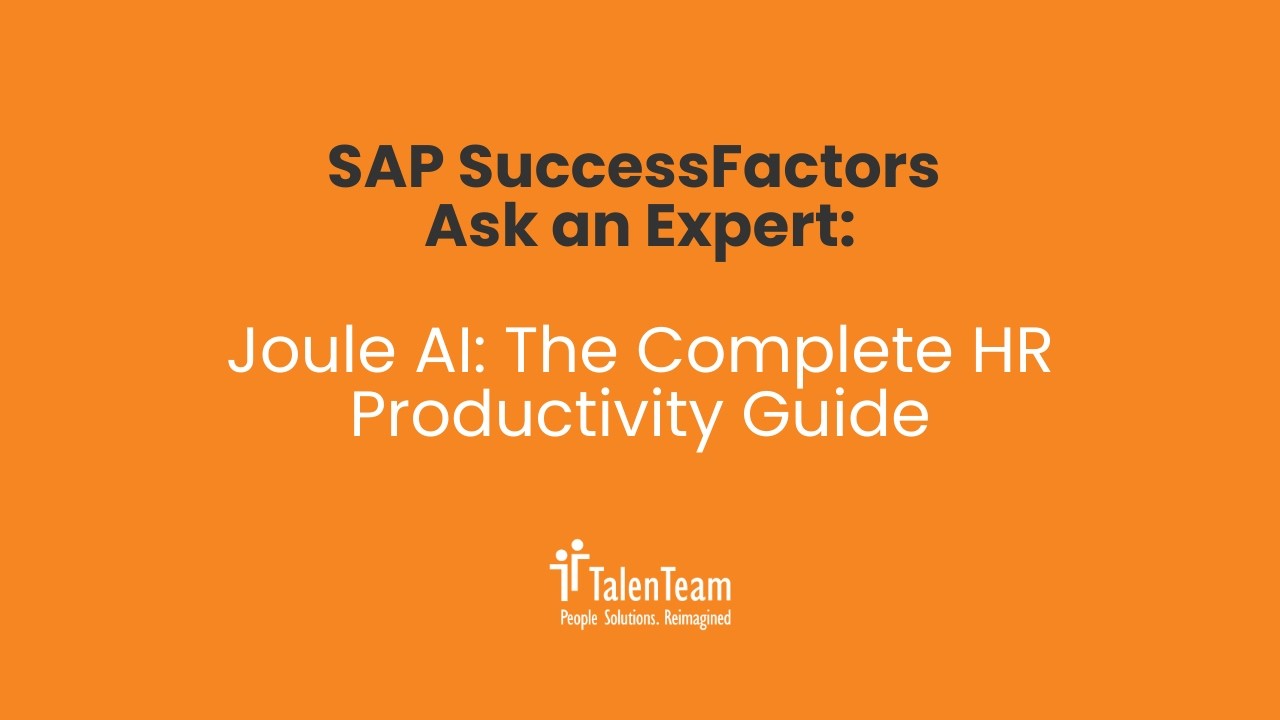 SAP SuccessFactors Joule AI: The Complete HR Productivity Guide