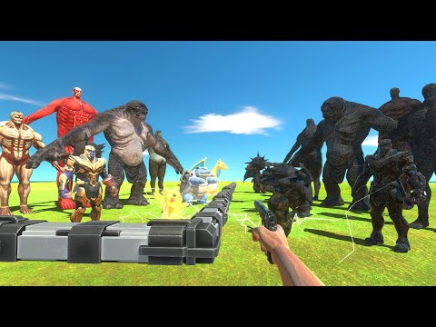 FPS Avatar Rescues Titan + Pokemon and Fights Shadow Itself - Animal Revolt Battle Simulator