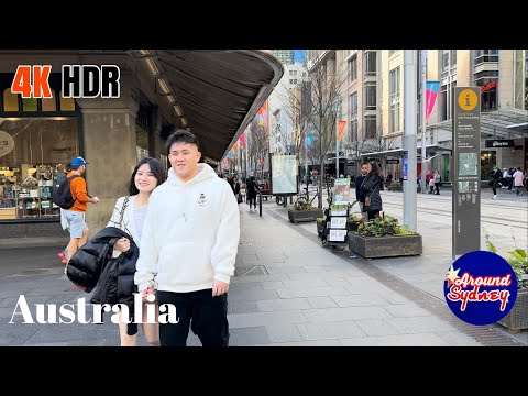 Comemore a primavera em Sydney: caminhada em 4K HDR - UTS até George Street | Estação Central, Broadway, Chinatown