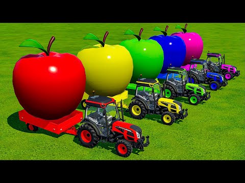 TRANSPORT APPLES AND SPREAD FERTILIZER WITH RIGITRAC TRACTORS - Farming Simulator 22