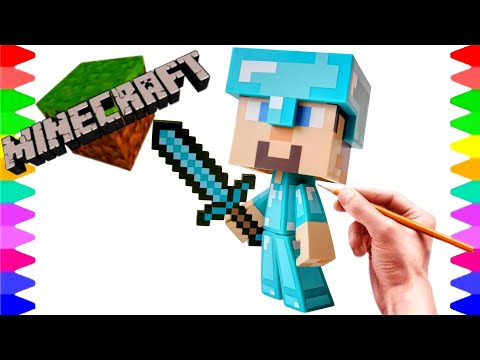 "MINECRAFT DIAMOND STEVE" coloring diamond Steve - coloring pages from minecraft