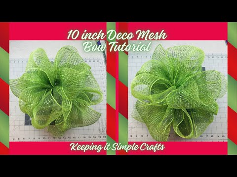 EASY LARGE DECO MESH BOW TUTORIAL USING 10 INCH DECO MESH PERFECT FOR HOLIDAY CRAFTS & DECOR🎄