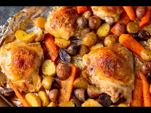 Sheet Pan Ranch Chicken with Potatoes and Carrots