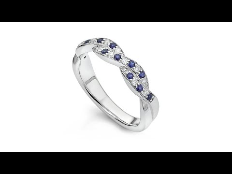 Blue Sapphire and Diamond Eternity Ring