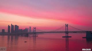 여름 부산, 일출 분홍빛 2023-07-28 Pinkful Sunrise, Summer in Busan, South Korea