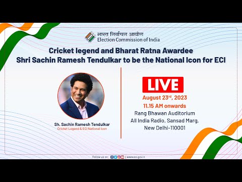 Cricket legend and Bharat Ratna Awardee Shri Sachin Ramesh Tendulkar to be the National Icon for ECI
