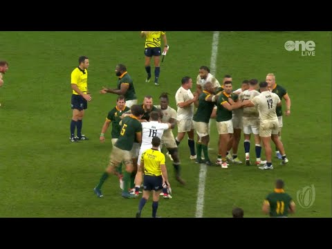England 15-16 South Africa | Feisty full-time scenes!
