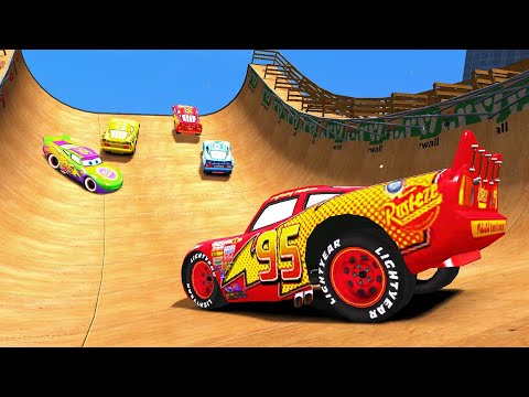 GTA 4 Dual Tone McQueen vs Other McQueens Jumping of Extrem Long Ramp Ep. 2
