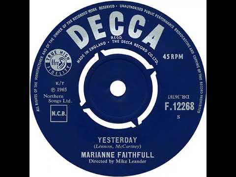 UK New Entry 1965 (281) Marianne Faithfull - Yesterday