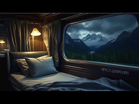 Night Train Journey w/ Vintage Oldies Music and Relaxing Train Sounds 🚂 Cozy Sleeper Car Ambience