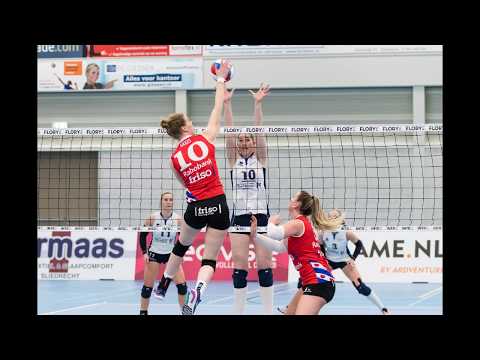 180113 Sliedrecht Sport Dames 1 - VC Sneek Dames 1 (Foto's Hans van Wijngaarden)