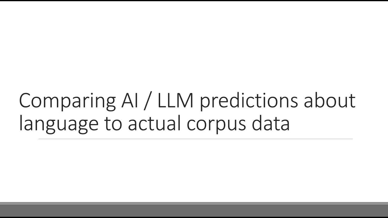 Corpora and AI / LLMs