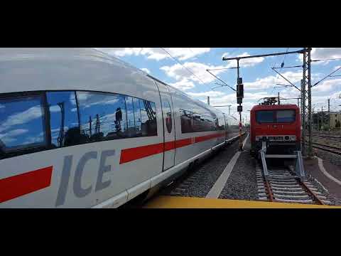 Einfahrt Doppel ICE-3 in Halle (Saale) Hbf auf Gleis 7