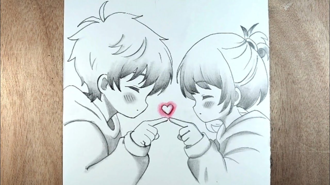 How to Draw Cute anime couple 😍 | For beginners 
