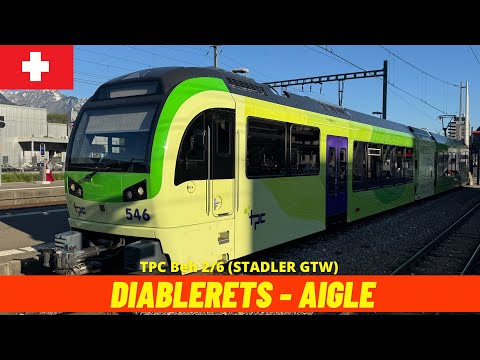 Führerstandsmitfahrt Diablerets → Aigle (Aigle–Sépey–Diablerets-Bahn, Schweiz, Mai 2025) 4K