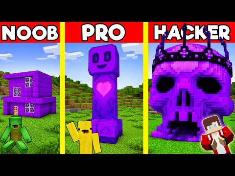 PORTAL HOUSE Build Battle In Minecraft - NOOB VS PRO CHALLENGE - Maizen Mizen Mazien Parody