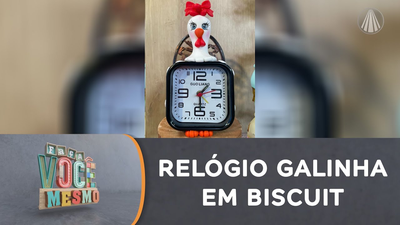 Transforme biscuit em arte: faça um relógio galinha para a sua cozinha