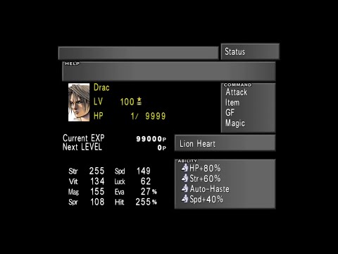 Final Fantasy VIII - LV100 VS Omega Weapon, (no invincibility, no turn for Omega, 100% completion)