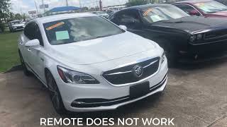 2018 BUICK LACROSSE | REMOTE/ KEY FOB DOES NOT WORK  | CAR WON