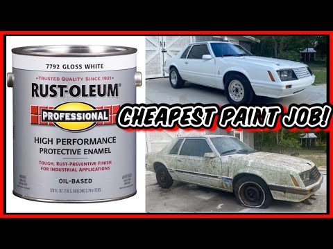 Painting FoxBody Mustang for 50$ Using Rust-Oleum Gloss White Enamel