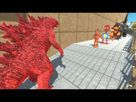GODZILLA RED VS GHIDORAH DEATH RUN - Animal Revolt Battle Simulator
