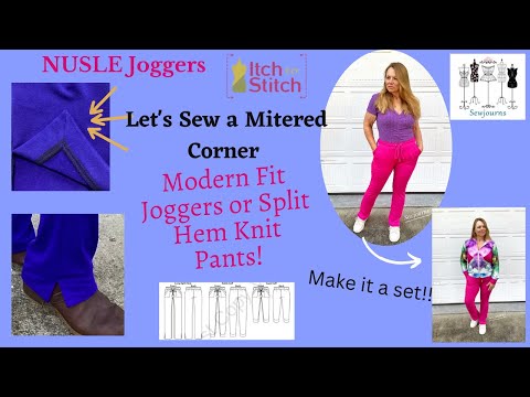 New Pattern - NUSLE Joggers - Sewing Mitered Corners on a Split Hem