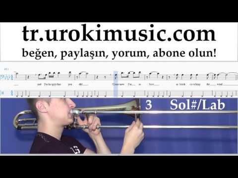 Trombon dersleri Miley Cyrus - Malibu Notalar Eğitim Bölüm#2 um-i723