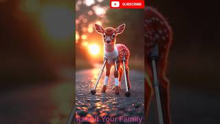 "Injured Fawn on Crutches | A Heart-Touching Animal Story 🦌💔 #Shorts"