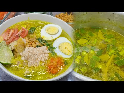 Resep Soto Ayam Lamongan Kuah Kuning Gurih Asli
