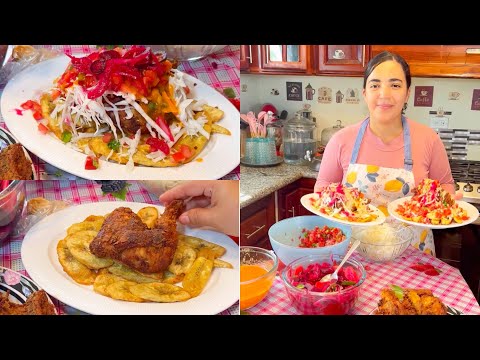POLLO CON TAJADAS O POLLO CHUCO platillo Hondureño 🍗😋