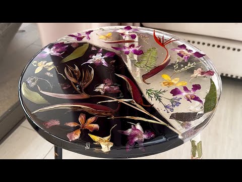 Tutorial di arte in resina! Incredibile tavolo in bianco e nero fatto di fiori e resina epossidica.