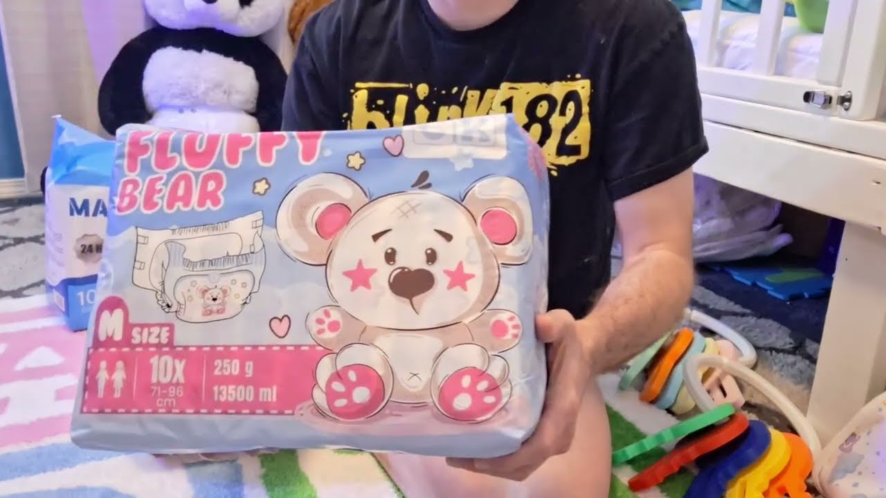 Cloudrys Fluffy Bear adult diapers, My Inner Baby, cute 13,500ml capacity diapers that weigh 250g 