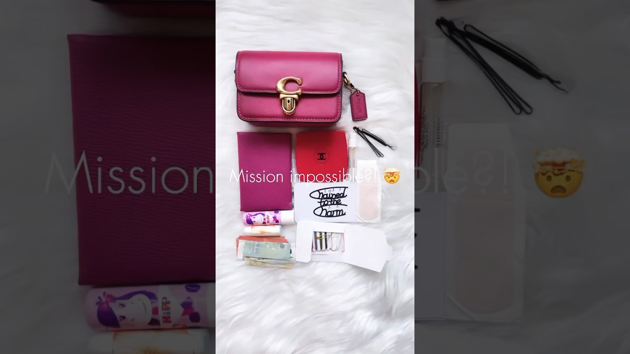 What’s in my Coach Studio 12 micro bag 🤯🩷 #whatsinmybag #whatsinmypurse #coachstudiobag #microbag