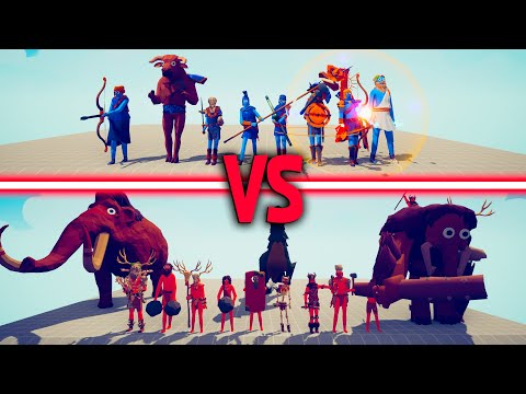 MEGA ANCIENT vs MEGA TRIBAL TEAM - Totally Accurate Battle Simulator TABS