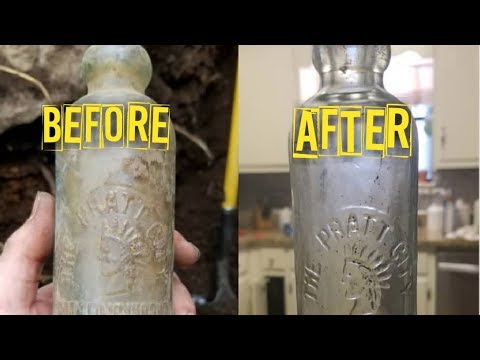 How to clean antique bottles! The hard part of digging ...