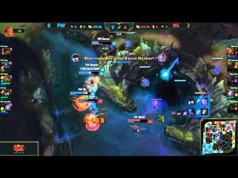 FW VS OG Amazing Caitlyn Baron Steal Game 3 Quarterfinals Worlds 2015