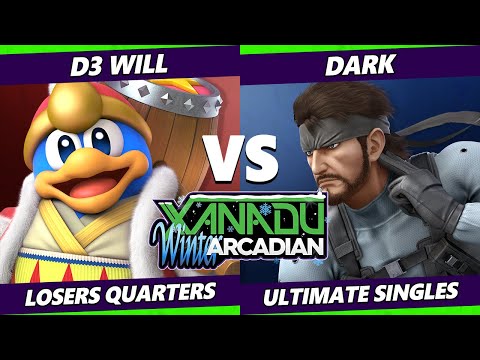 Xanadu Winter Arcadian Losers Quarters - D3_Will (Dedede) Vs. Dark (Snake) Smash Ultimate - SSBU