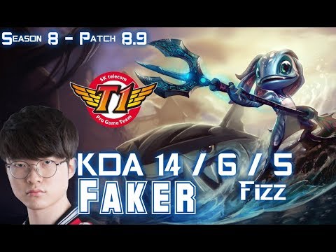 SKT T1 Faker FIZZ vs MALZAHAR Mid - Patch 8.9 KR Ranked