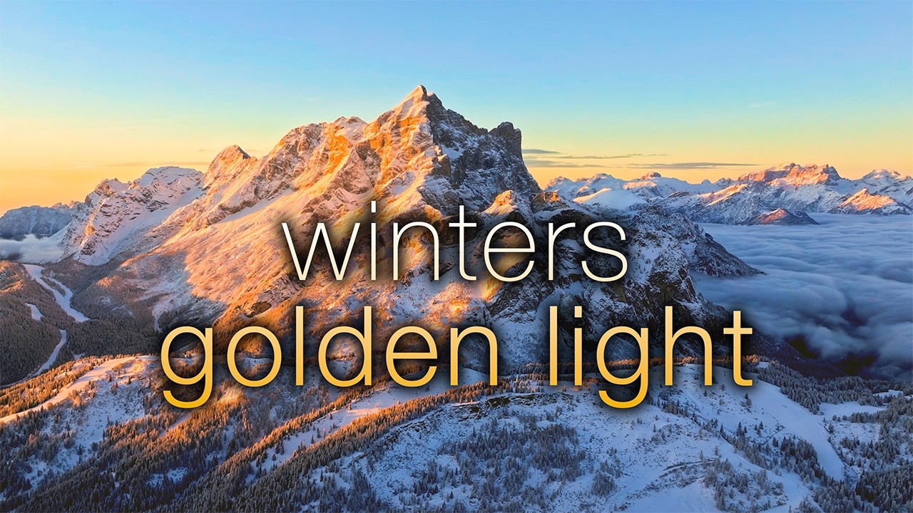 Winter’s Golden Light – 3.5HR Aerial Journey in 4K + Relaxing Music