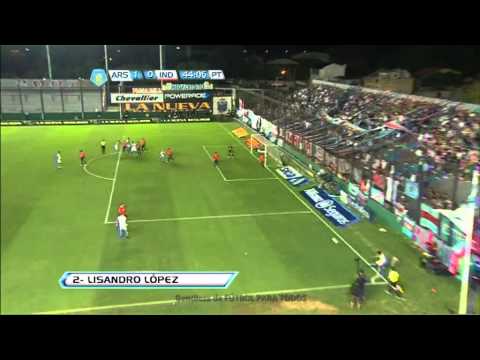 Gol López. Arsenal 1 Independiente 0. Fecha 4. Torneo Final 2013. Fútbol Para Todos.