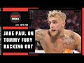 Jake Paul reacts to opponent Tommy Fury backing out from December fight | ESPN MMA