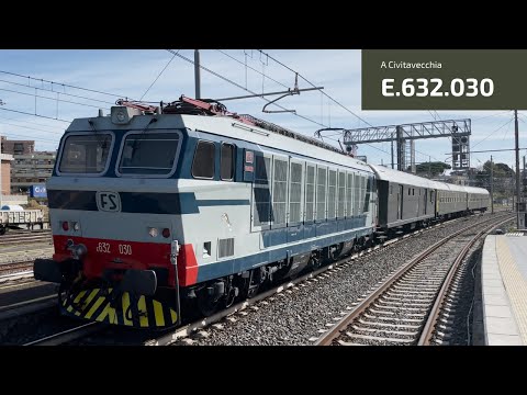 La E.632.030 di Fondazione FS Italiane in transito a Civitavecchia
