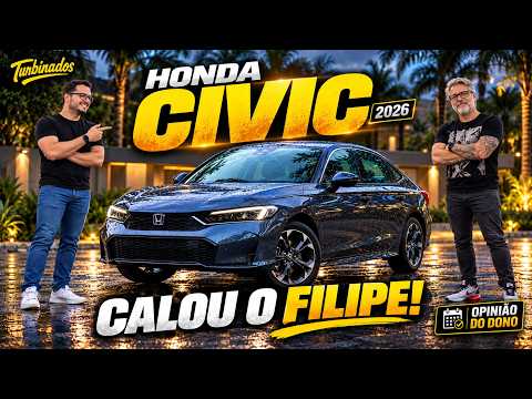 OPINIÃO DO DONO HONDA CIVIC 2026 - TESTAMOS O SEDÃ HÍBRIDO POR 30 DIAS! ANDA BEM? E O CONSUMO?