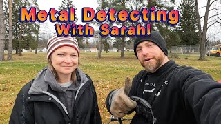 Metal Detecting Our High School, With My Sister Sarah!